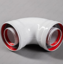 Купить Колено коаксиальное алюминиевое 90 гр. d=60/100 мм (мама/мама)